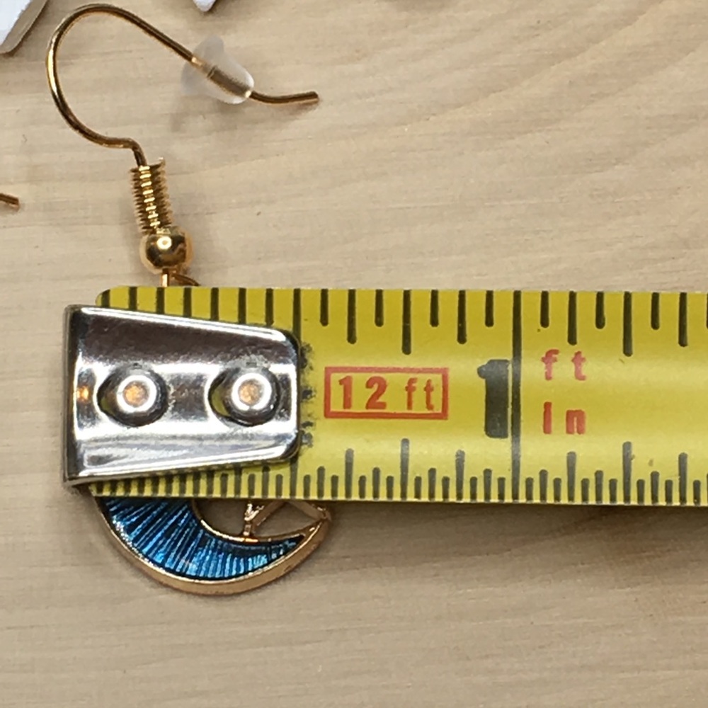 Crescent Moon and Star Earrings - Picture 7 of 8